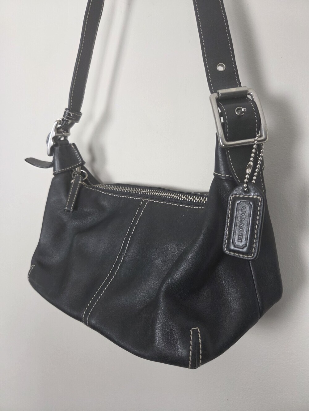 Vintage Y2K Coach 9564 Black Leather Legacy Demi Hobo Shoulder Bag